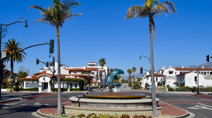 State Street and Cabrillo at entrance to Stern Wharf